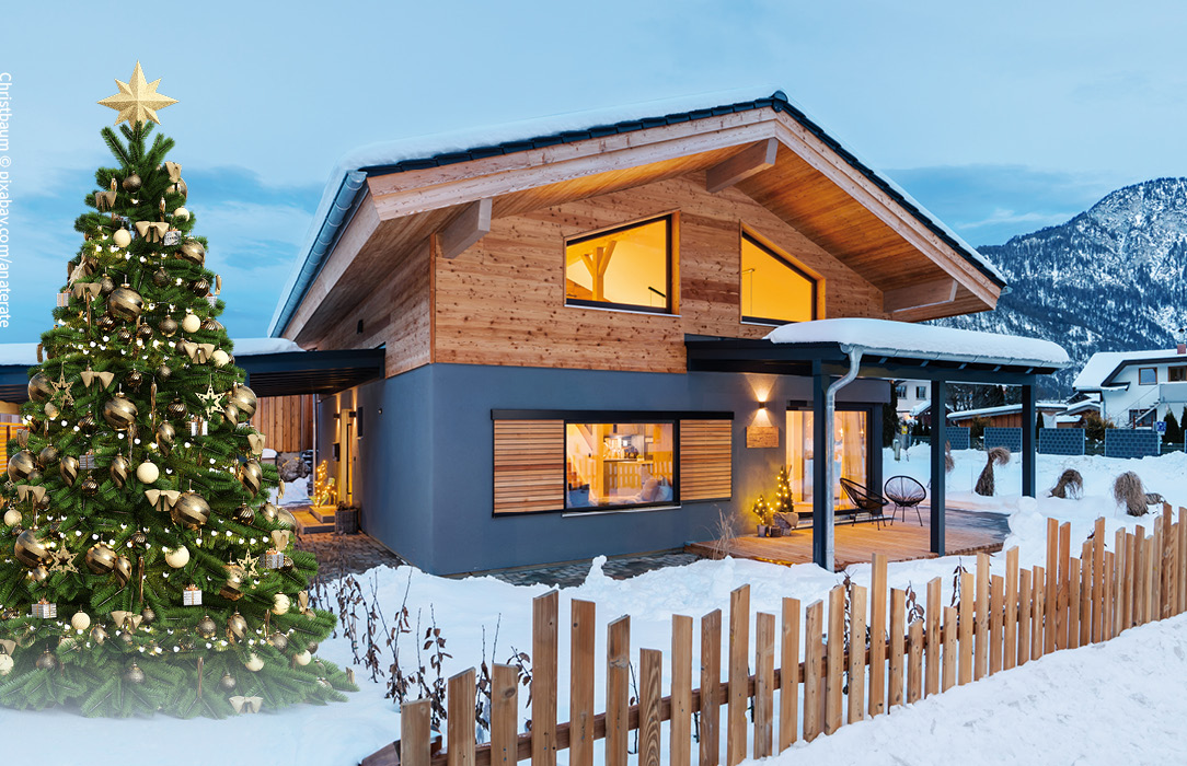 Haus in Winterlandschaft